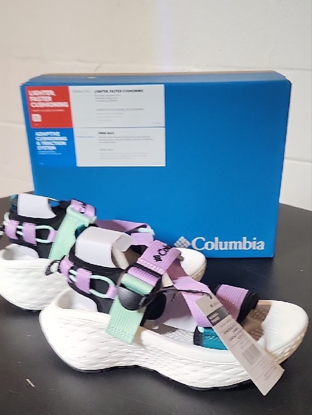 Columbia Pastel Sport Sandals - Lavender Mint White Black - Picture 5 of 7